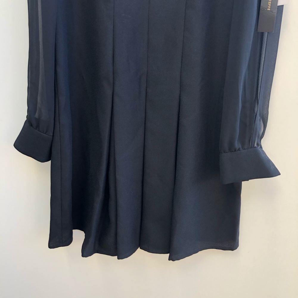Cynthia Steffe Black Arden Mock Sheer Sleeve Dress - Picture 6 of 8